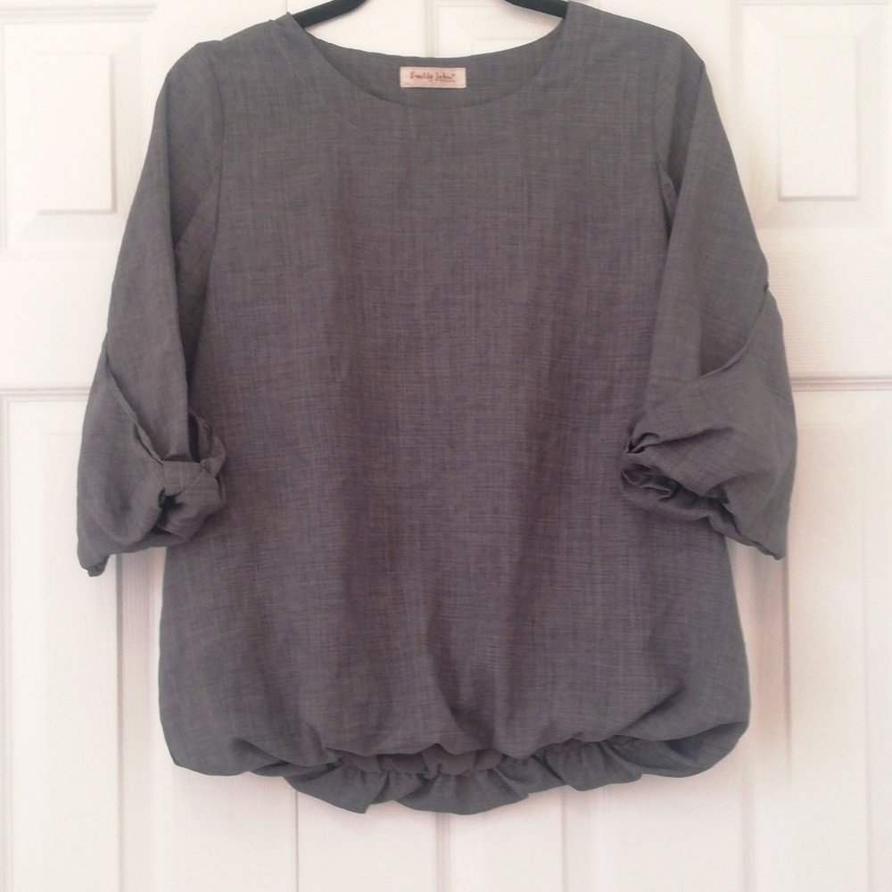 Vintage 3/4 bouffant sleeves blouse